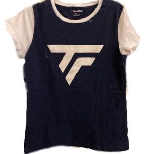 Tecnifibre Women’s Club Tennis Cotton Tee Navy and White XL